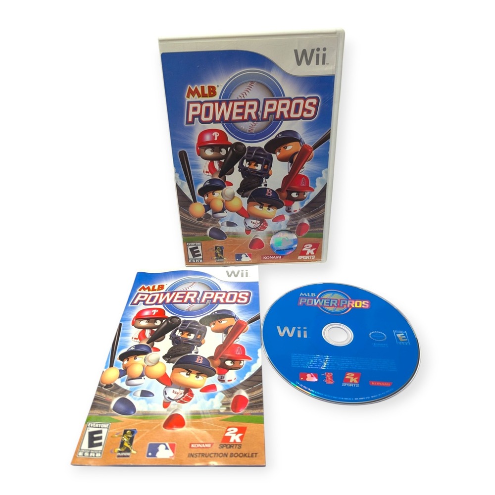 MLB Power Pros Nintendo Wii 2K Sports Baseball Game Complete CIB Konami 2007